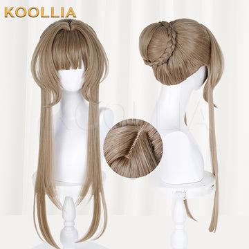 Genshin Impact Sandrone exact chestnut-brown hair color and hairstyle cosplay wig