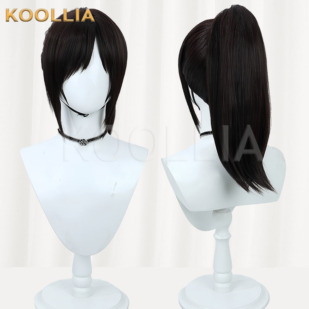 Attack on Titan Sasha Braus Lange dunkelbraune Haare Basic Perücke