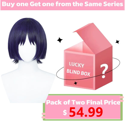 Genshin Impact Scaramouche Peruca básica de cabelo curto misto