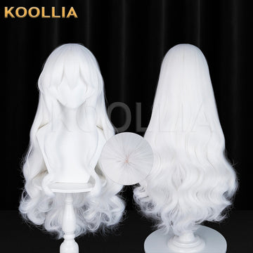 Sheta from I Became a God in a Horror Game Long White Hair Basic Wig Multi-angle Display by koollia