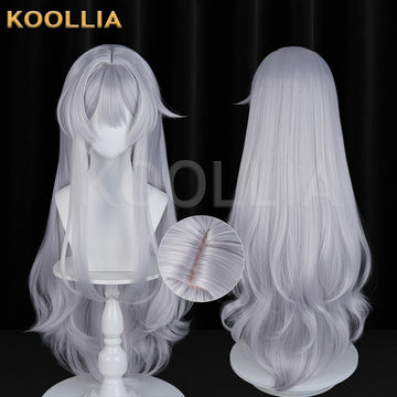 Azur Lane Shinano Long Silver Hair Basic Wig Multi-angle Display by koollia