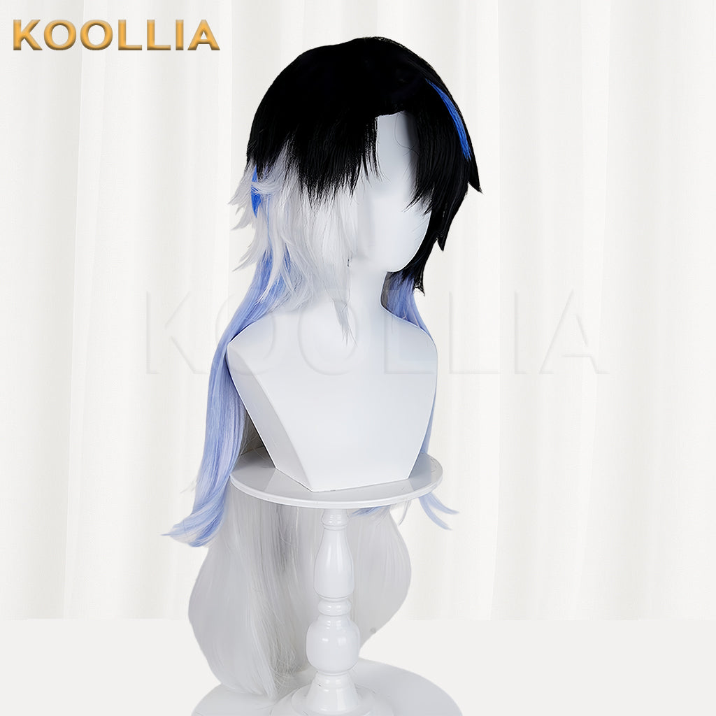 Honor of Kings Sima Yi Long Black Blue White Hair Basic Wig