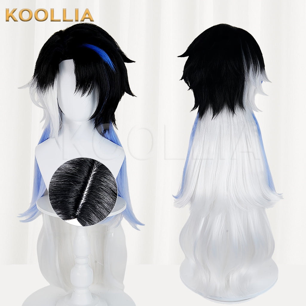 Honor of Kings Sima Yi Long Black Blue White Hair Basic Wig