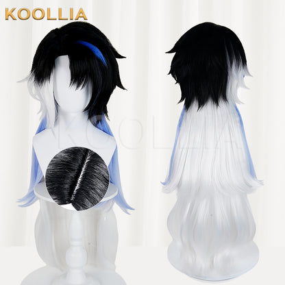 Honor of Kings Sima Yi Long Black Blue White Hair Basic Wig