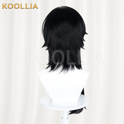 Honor of Kings Sima Yi Long Black Blue White Hair Basic Wig