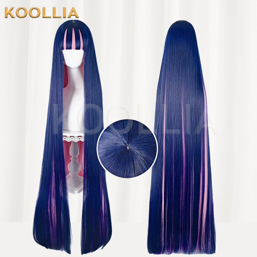 Panty & Stocking with Garterbelt Anarchy Stocking Long Pink and Dark Purple Hair Basic Wig