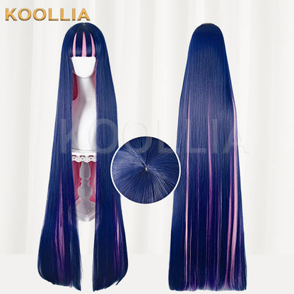 Panty & Stocking with Garterbelt Anarchy Stocking Long Pink and Dark Purple Hair Basic Wig