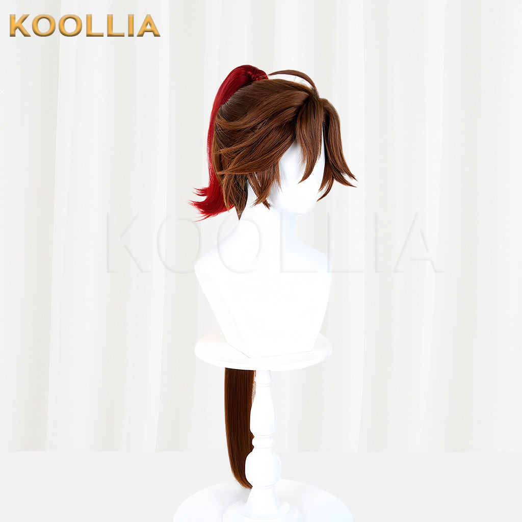 Honor of Kings Sun Quan Long Brown Red Hair Basic Wig