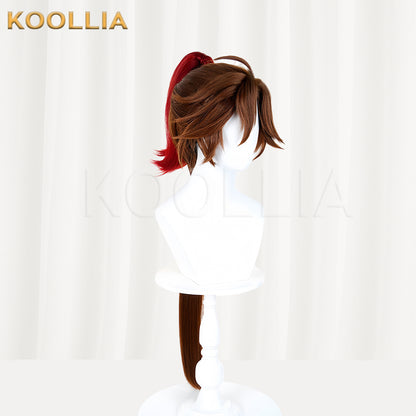 Honor of Kings Sun Quan Long Brown Red Hair Basic Wig