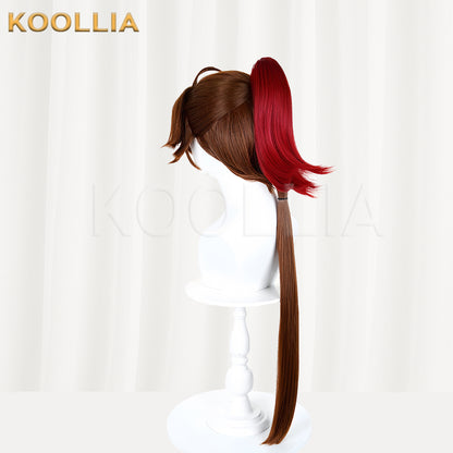 Honor of Kings Sun Quan Long Brown Red Hair Basic Wig