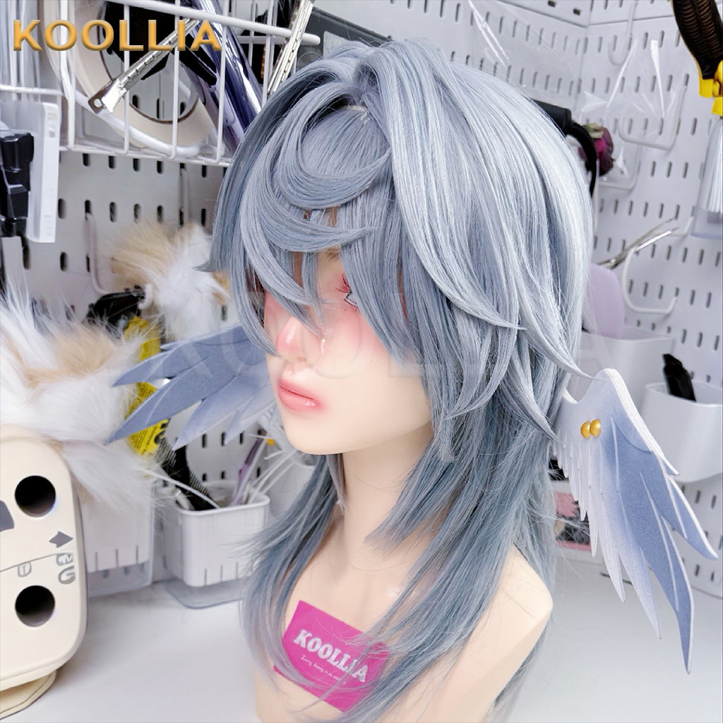 Honkai: Star Rail Sunday Short Blue-Gray Hair Styled Basic Wig