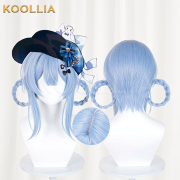 Magical Girl Witch Trials Tachibana Sherii Short Blue Hair Basic Wig Multi-angle Display by koollia