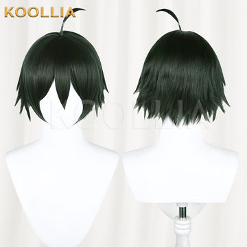 Haikyuu Tadashi Yamaguchi Short Black Green Hair Basic Wig - KOOLLIA