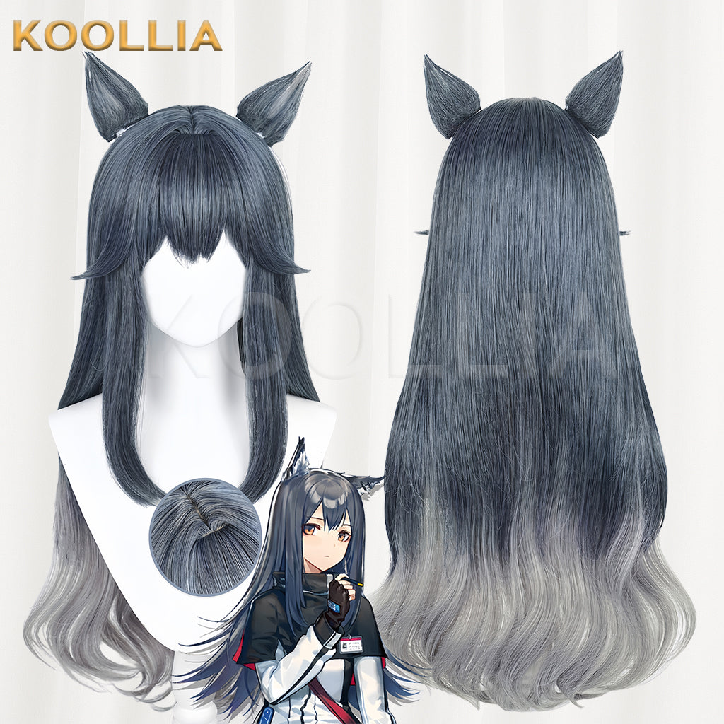 Arknights Texas Long Grey Silver Hair Basic Wig