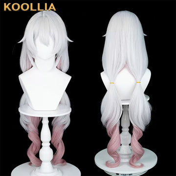 Honkai Impact 3 Thelema Long White Pink Hair Basic Wig - KOOLLIA