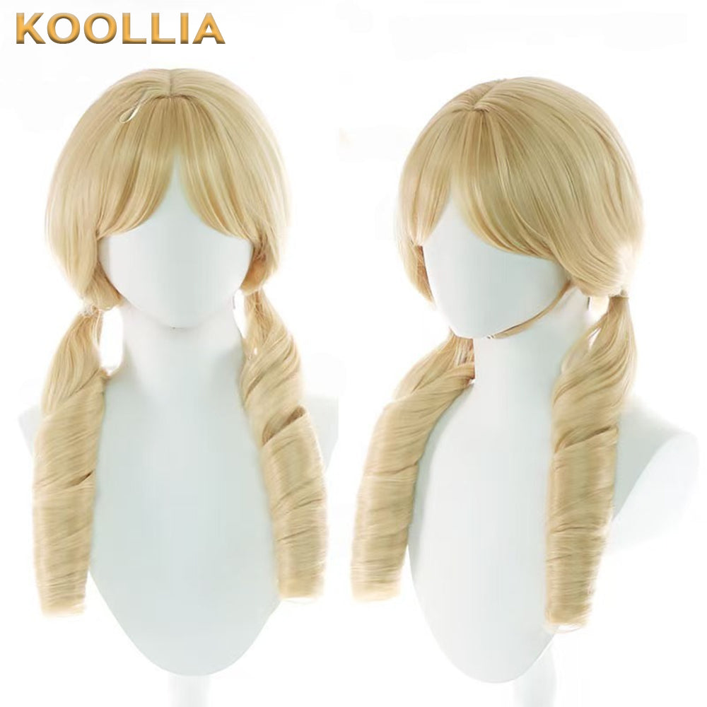Puella Magi Madoka Magica Tomoe Mami Lange gelbe Haare Basic Perücke