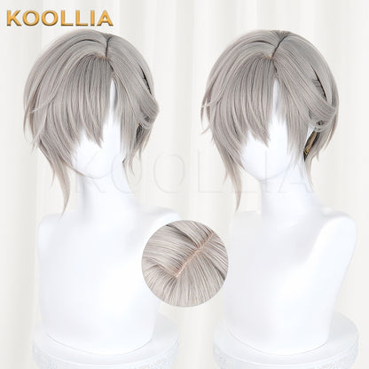 Arknights Tragodia Long Linen Gray Hair Basic Wig