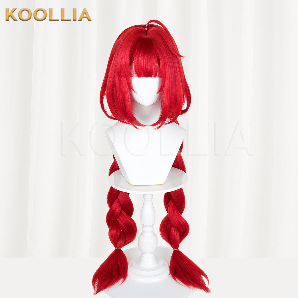 Zenless Zone Zero Ukinami Yuzuha Long Red Hair Basic Wig