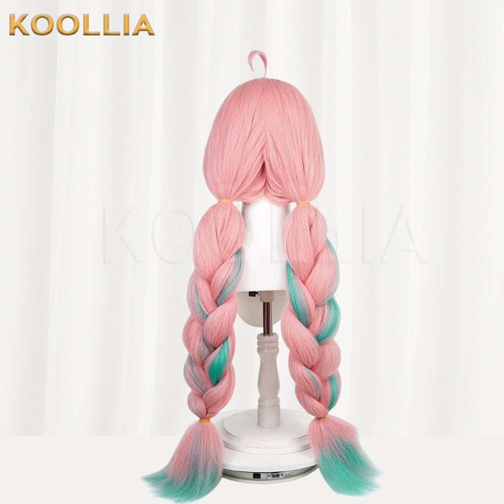 Genshin Impact Varesa Long Pink Green Hair Basic Wig