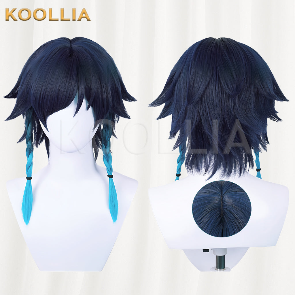 Genshin Impact Barbatos/Venti Long Blue Hair Basic Wig