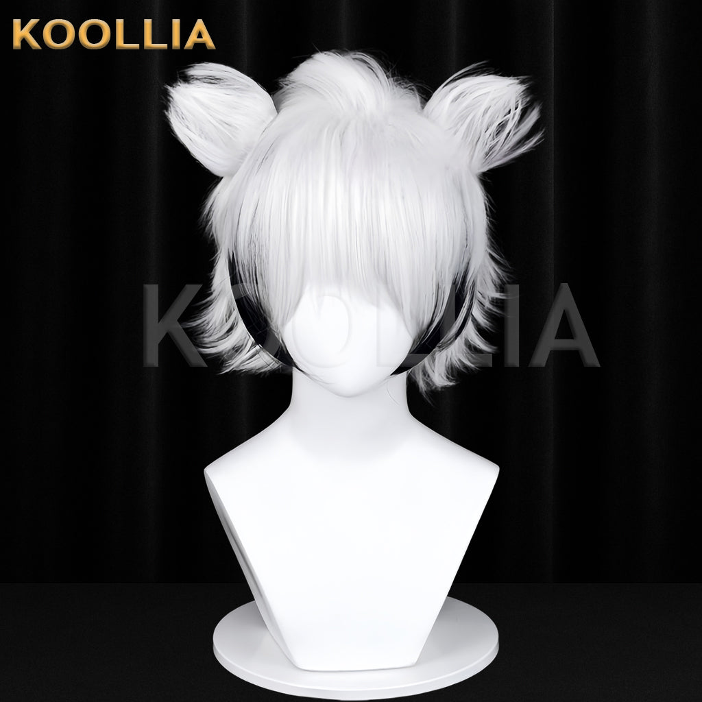 Zenless Zone Zero Von Lycaon Short White Black Hair Basic Wig