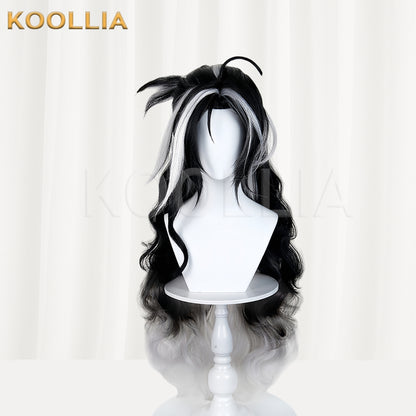 Arknights Wintertime Long Black White Hair Basic Wig