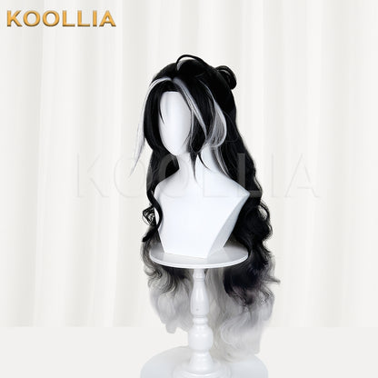 Arknights Wintertime Long Black White Hair Basic Wig