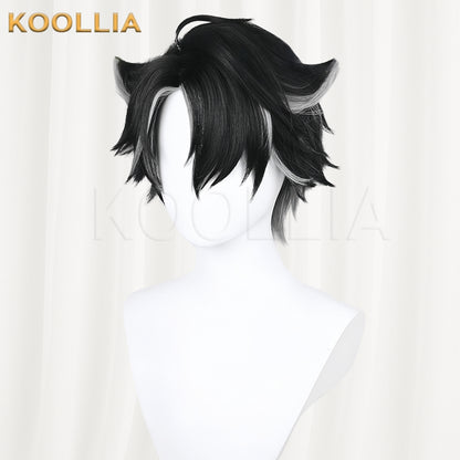 Genshin Impact Wriothesley Short Black Hair Basic Wig