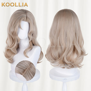 Luo Xiaohei Xi Muzi Medium-long Blonde Hair Basic Wig - KOOLLIA