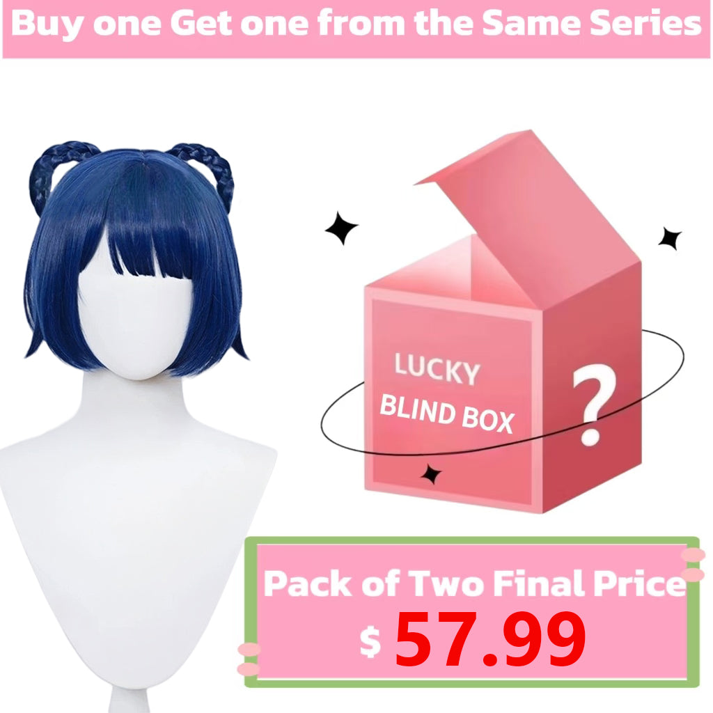 Genshin Impact Xiangling Short Dark Blue Hair Basic Wig