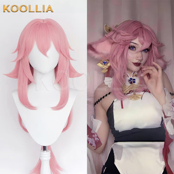 Genshin Impact Yae Miko Long Pink Hair Basic Wig - KOOLLIA