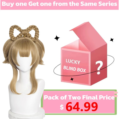 Genshin Impact Yaoyao Lange braune Haare Basic Perücke