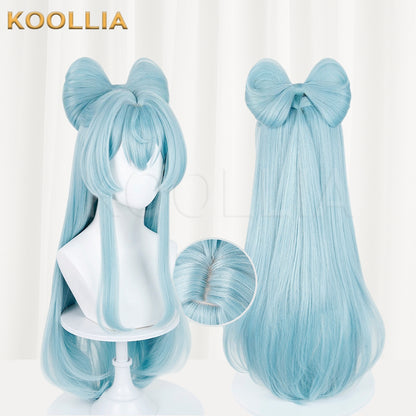 Genshin Impact Yumemizuki Mizuki Long Blue Hair Basic Wig