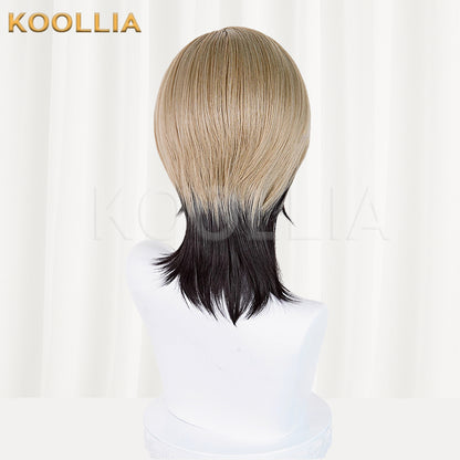Gachiakuta Zanka Nijiku Short Black Ash-Blonde Hair Basic Wig