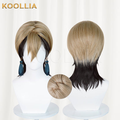 Gachiakuta Zanka Nijiku Short Black Ash-Blonde Hair Basic Wig