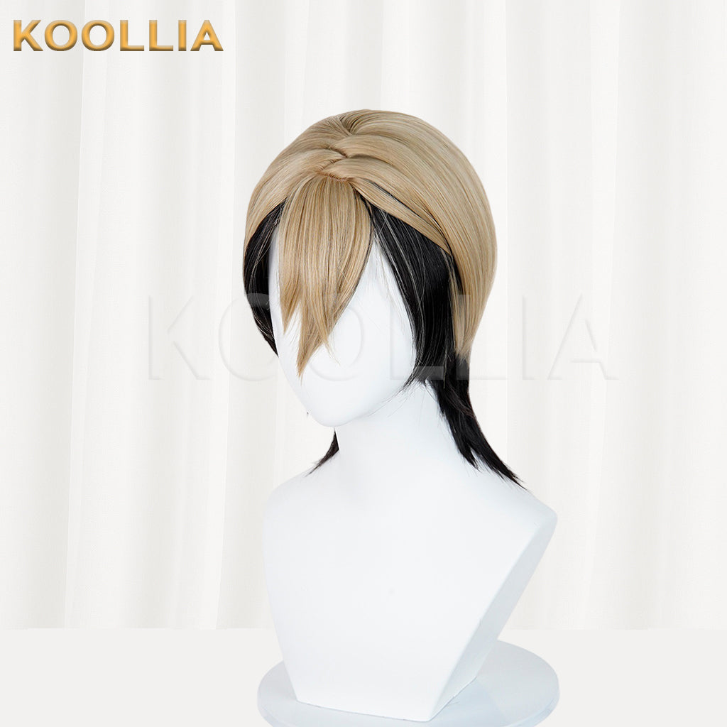 Gachiakuta Zanka Nijiku Short Black Ash-Blonde Hair Basic Wig