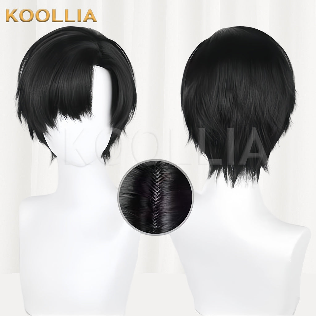 Love and Deepspace Zayne Kurze schwarze Haare Basic Perücke