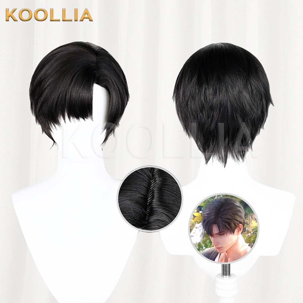 Love and Deepspace Zayne Kurze schwarze Haare Basic Perücke
