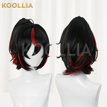 Zenless Zone Zero Zhu Yuan Short Black Red Hair Basic Wig - KOOLLIA