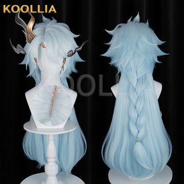Honor of Kings Zhuge Liang Long Blue Hair Basic Wig - KOOLLIA