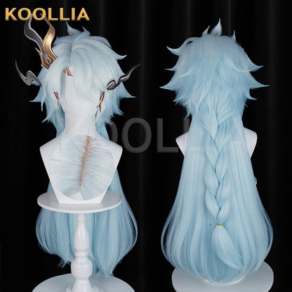 Honor of Kings Zhuge Liang Long Blue Hair Basic Wig