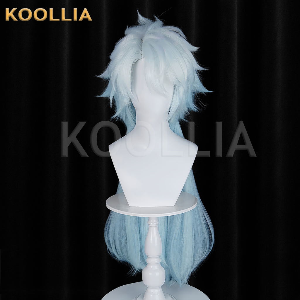 Honor of Kings Zhuge Liang Long Blue Hair Basic Wig