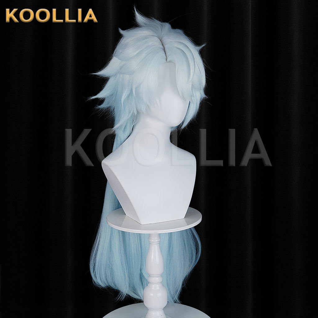 Honor of Kings Zhuge Liang Long Blue Hair Basic Wig