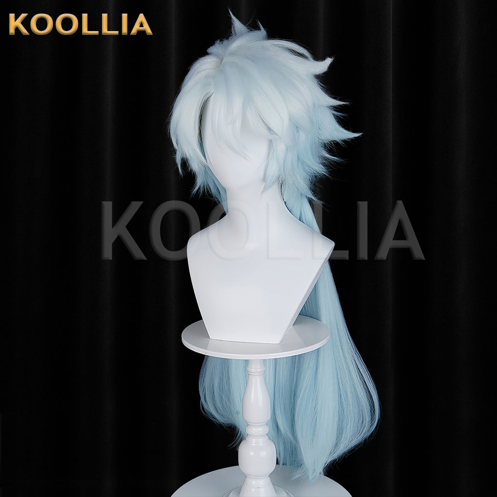 Honor of Kings Zhuge Liang Long Blue Hair Basic Wig
