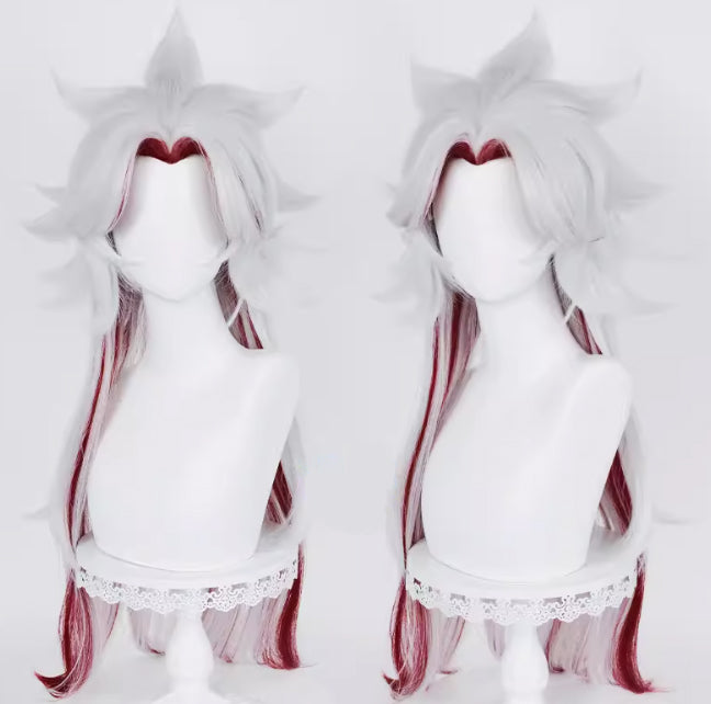 Genshin Impact Arataki Itto Long White And Red Hair Basic Wig