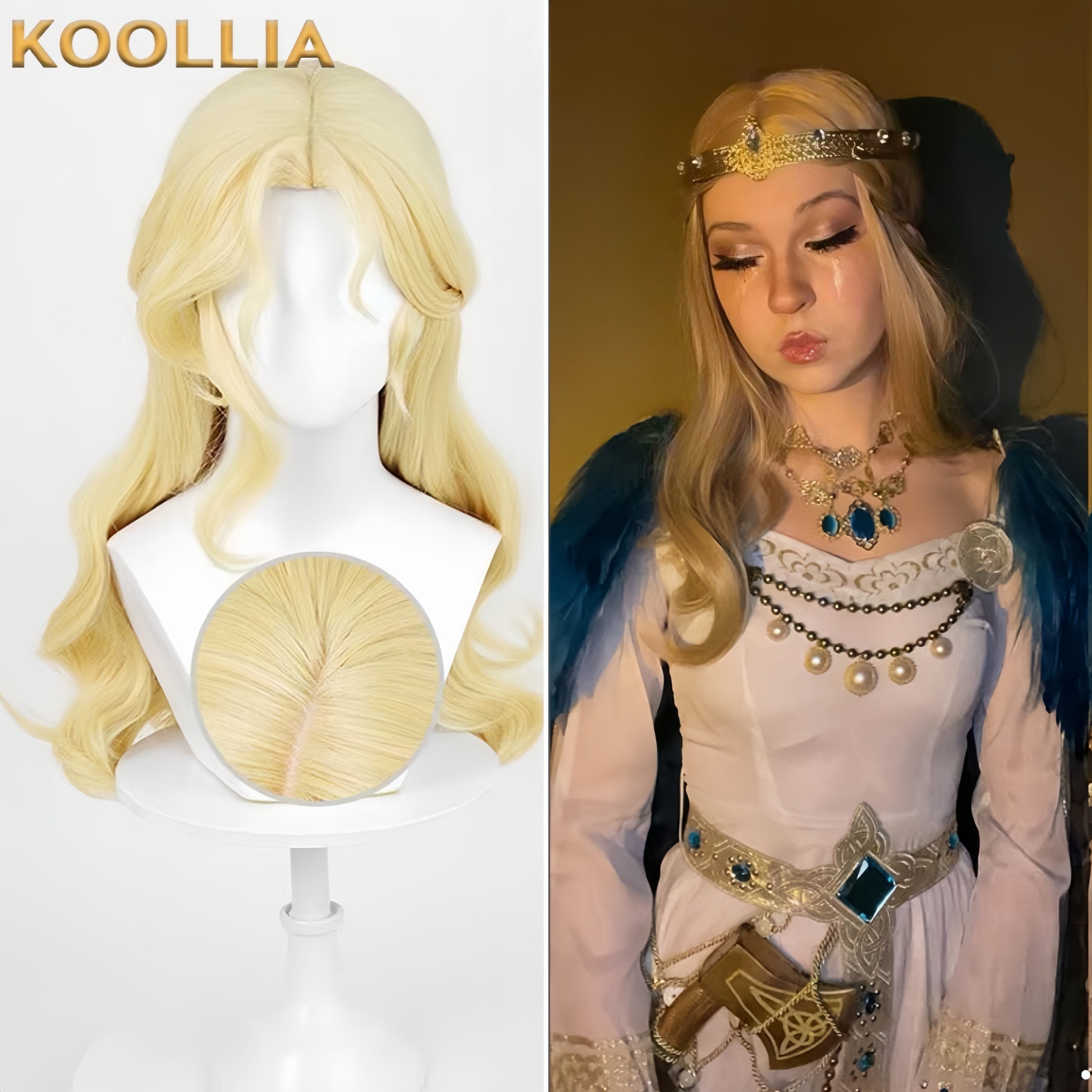 IdentityV Psychologist Ada Mesmer(The Silver Knight) Long Blonde Hair Basic Wig