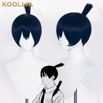 Chainsaw Man Aki Hayakawa Short Black/Dark Blue Hair Basic Wig - KOOLLIA