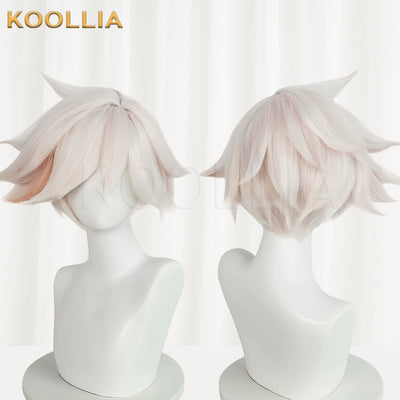 Hazbin Hotel Angel Dust Short White Hair Basic Wig