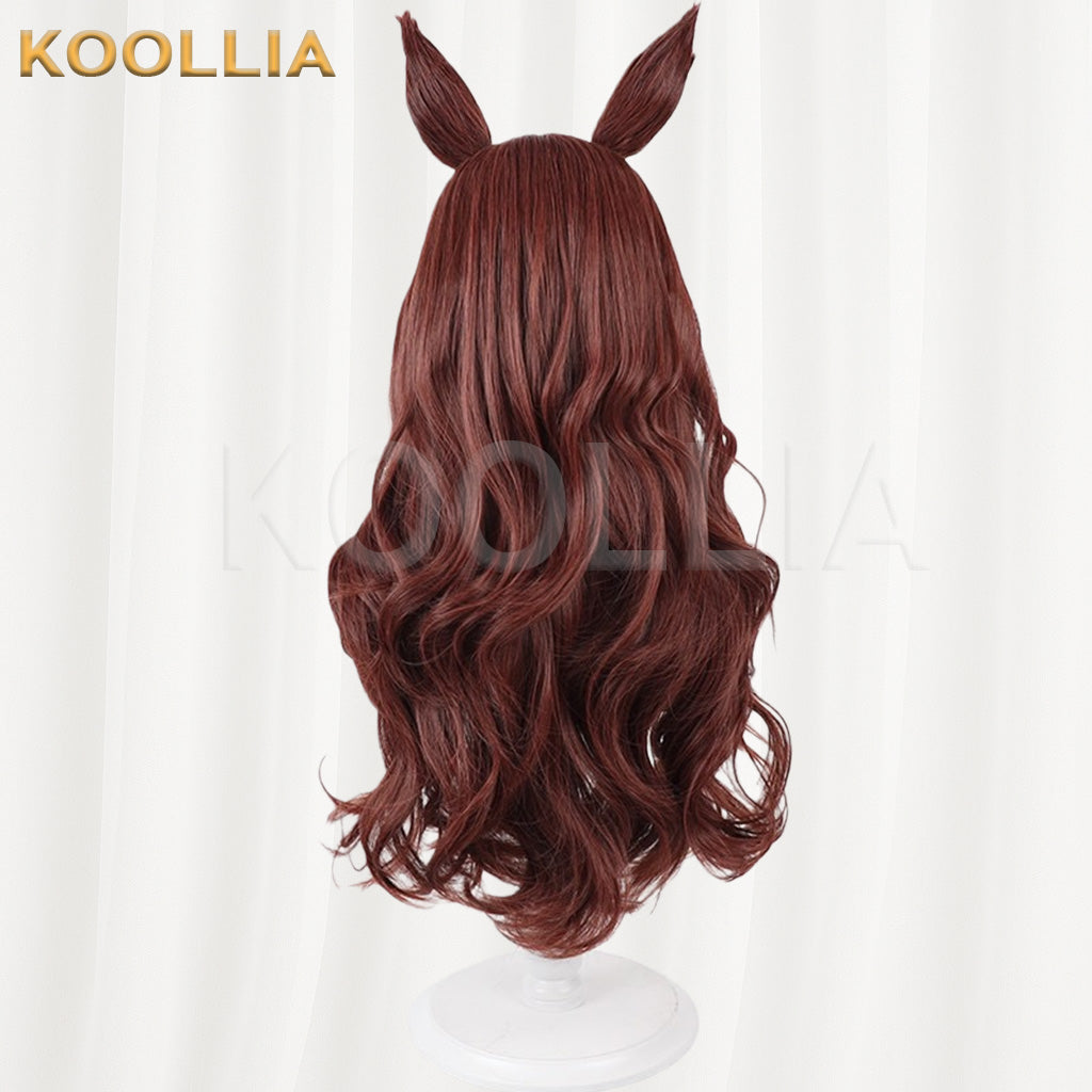 Uma Musume Pretty Derby Daring Heart Reddish Brown White Streak Basic Wig