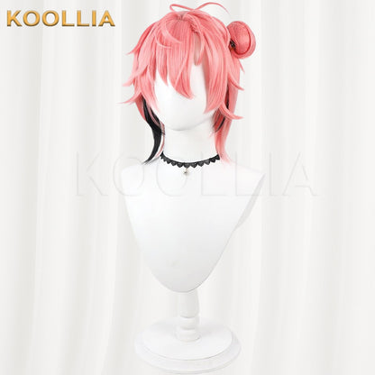 VTuber Akafumi Shiro Pink With Black Highlights Basic Wig